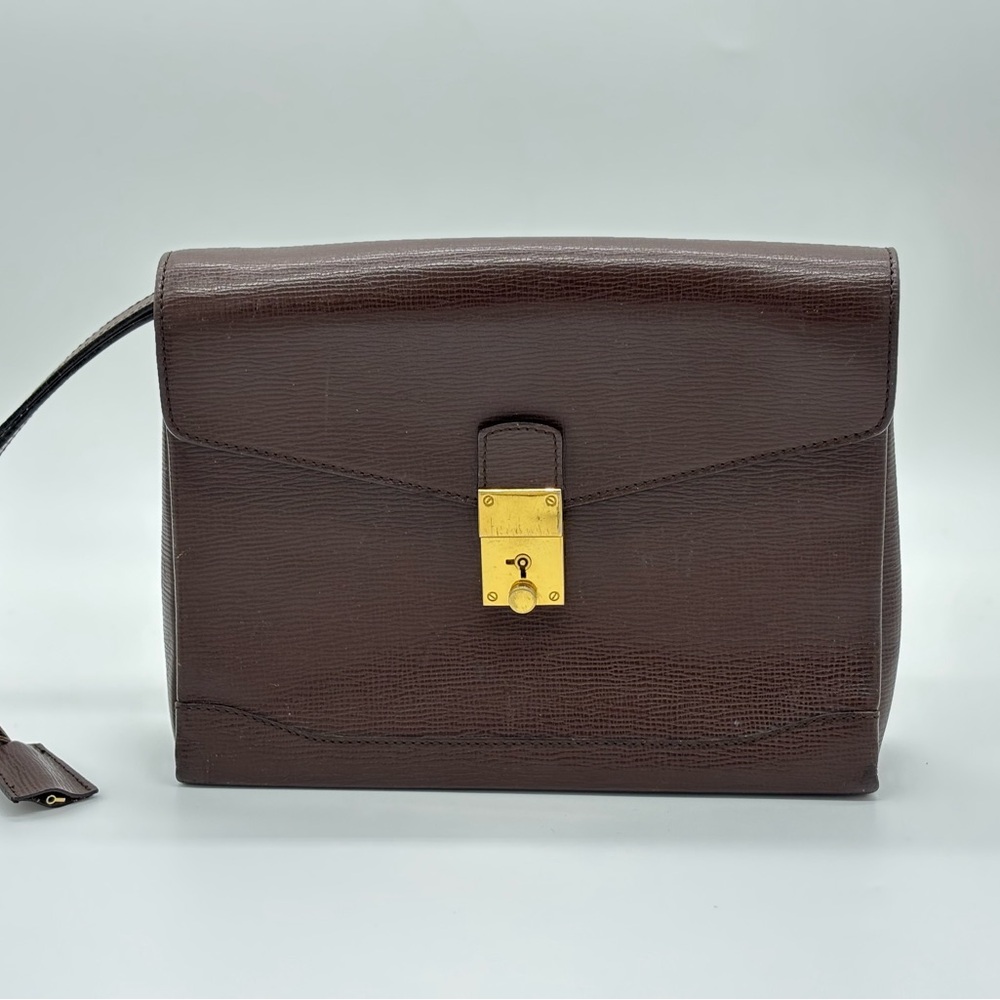 Vintage Celine Brown Leather Clutch with Strap - Picture 11 of 11